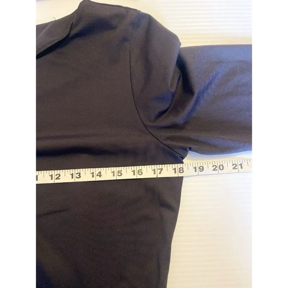 J. McLaughlin Naja Sage Sheath Dress Size M Medium Black Catalina Ruched Side - Picture 8 of 9